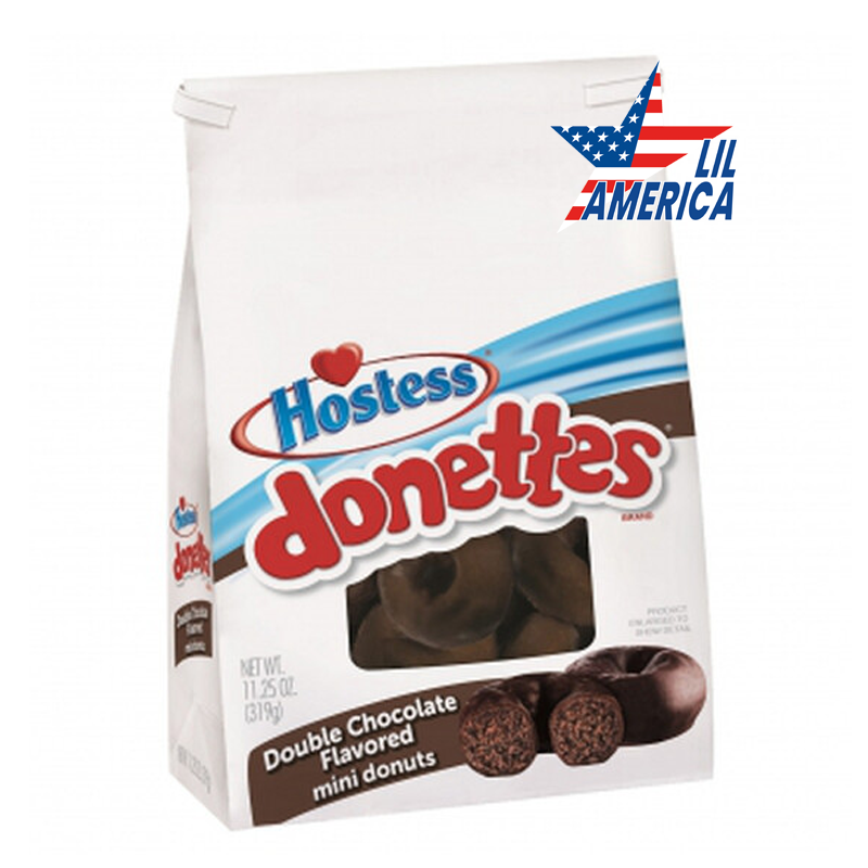 Hostess Donettes double Chocolate flavored mini - 298g Bag Donuts